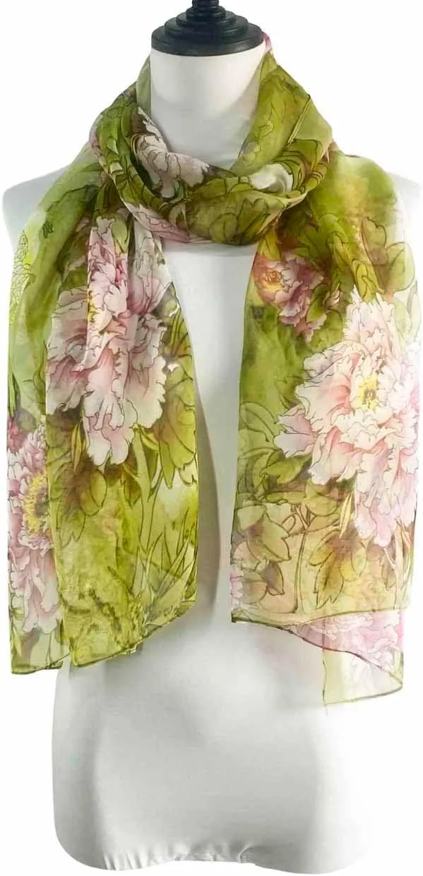 Acotavie Scarfs for Women Lightweight Scarves Fashion Print Floral Pattern Sheer Scarf Shawl Wraps