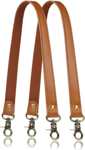 Allzedream Genuine Leather Purse Strap Sewing Canvas Replacement Handbag Shoulder Bag 2 Pcs