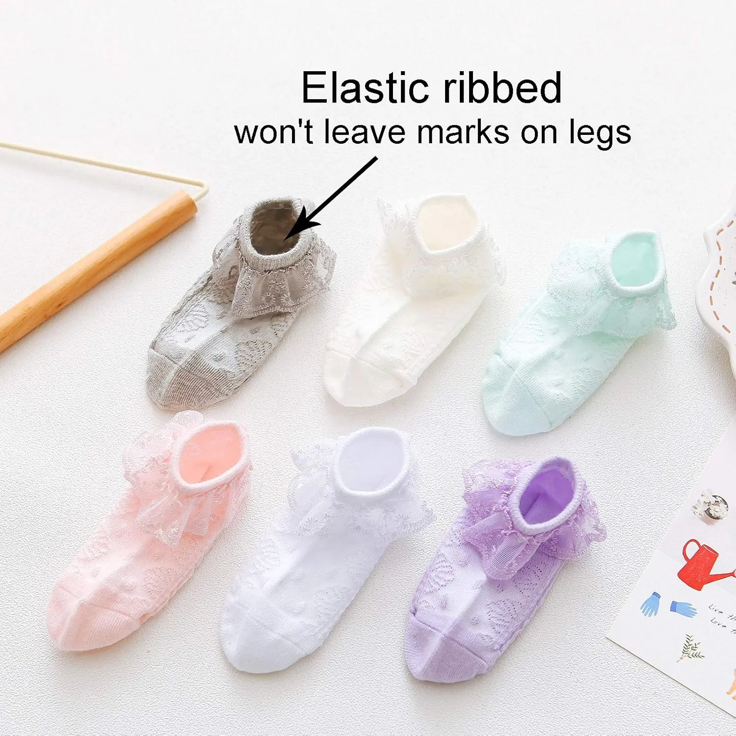 Baby Lace Socks Baby Girl Double/Eyelet Lace Ruffle Frilly Socks for Newborn Infant and toddlers Gift Set