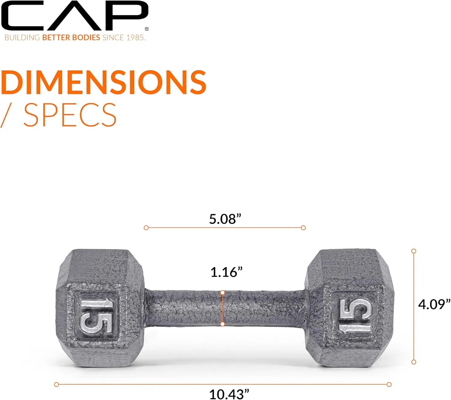 CAP Barbell Cast Iron Hex Dumbbell | Multiple Options