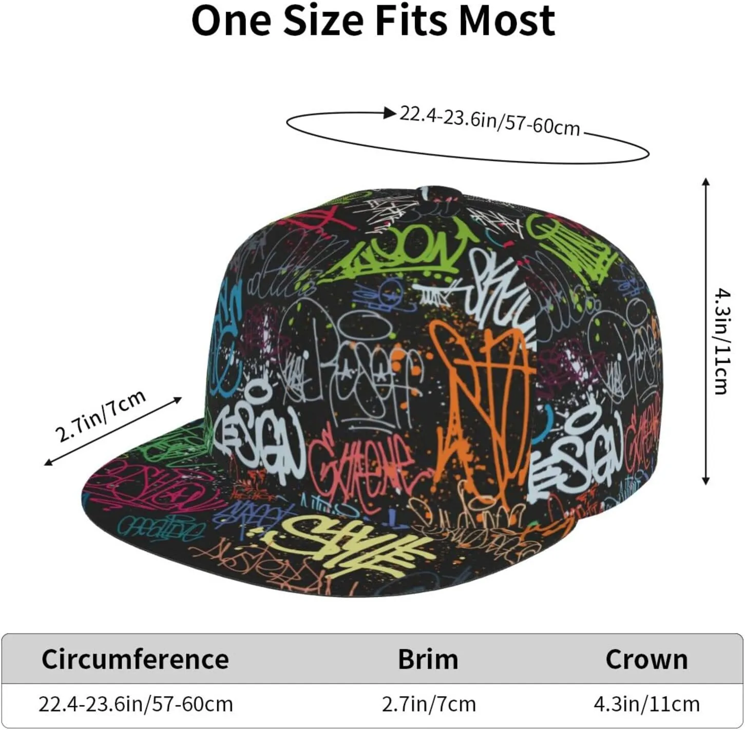Colorful Graffiti Art Hat Women Men Cute Graffiti Adjustable Trucker Hats Retro Baseball Cap