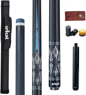 CRICAL Carbon Fiber Pool Cue Stick 58" Billiard Cue Sticks Professional Low Deflection Pool Sticks with 3/8 * 8 Pin Joint and 12.5mm Tip
