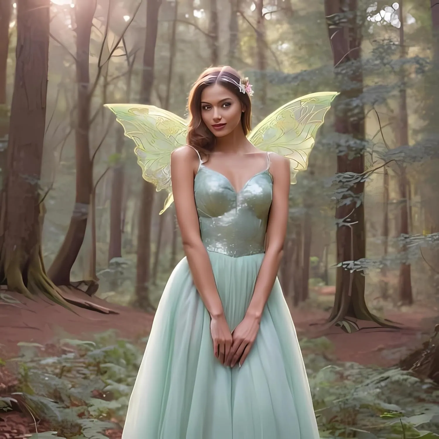 Fairy Wings for Adults and GirlsFairy Costume Set with Floral Garland, Fairy Hair Tinsel, Wand & Elf Ears  29"x21" Organza Butterfly Wings  Ideal for Cosplay, Party, Gold