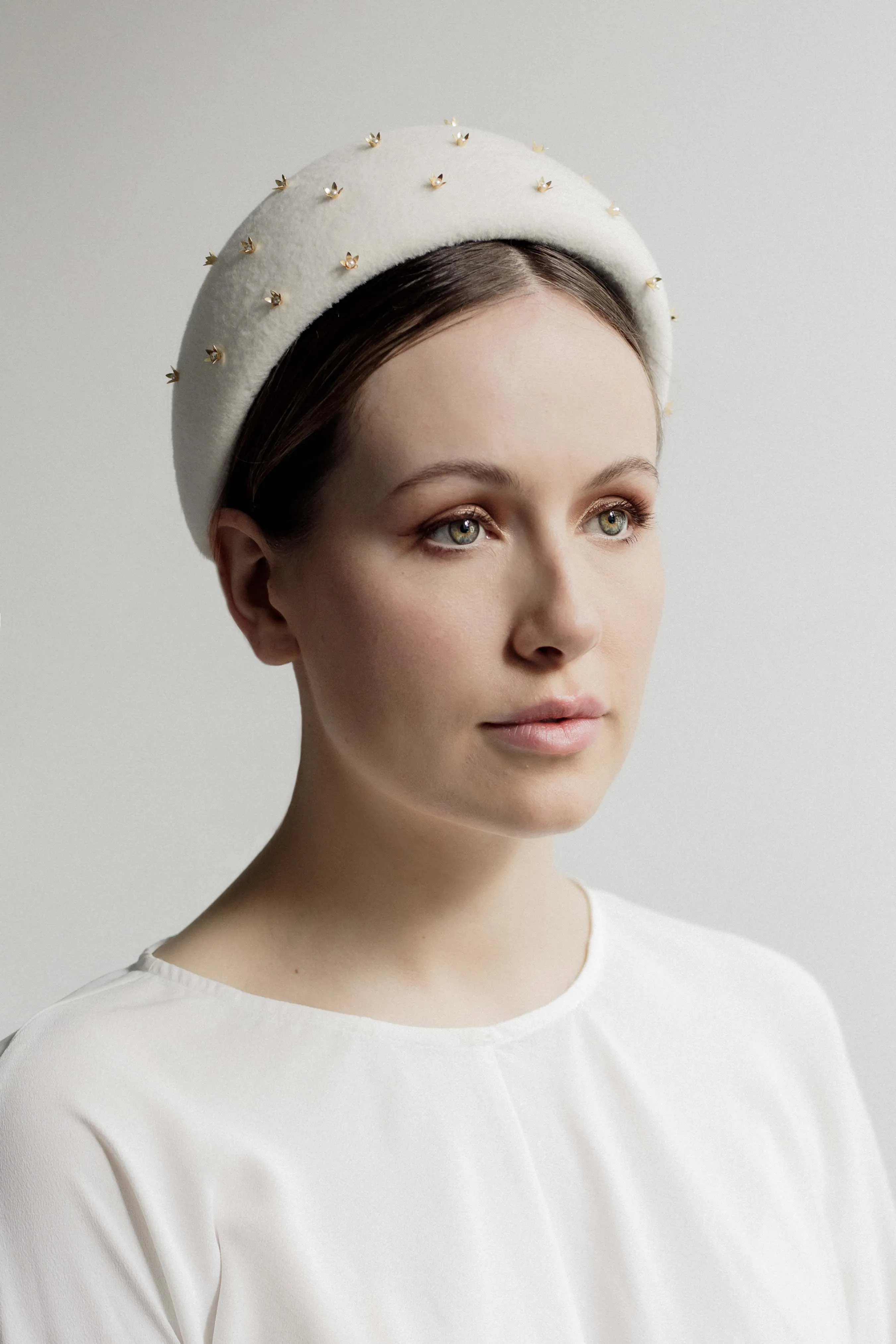 Gold Flower Halo Headband - Amber