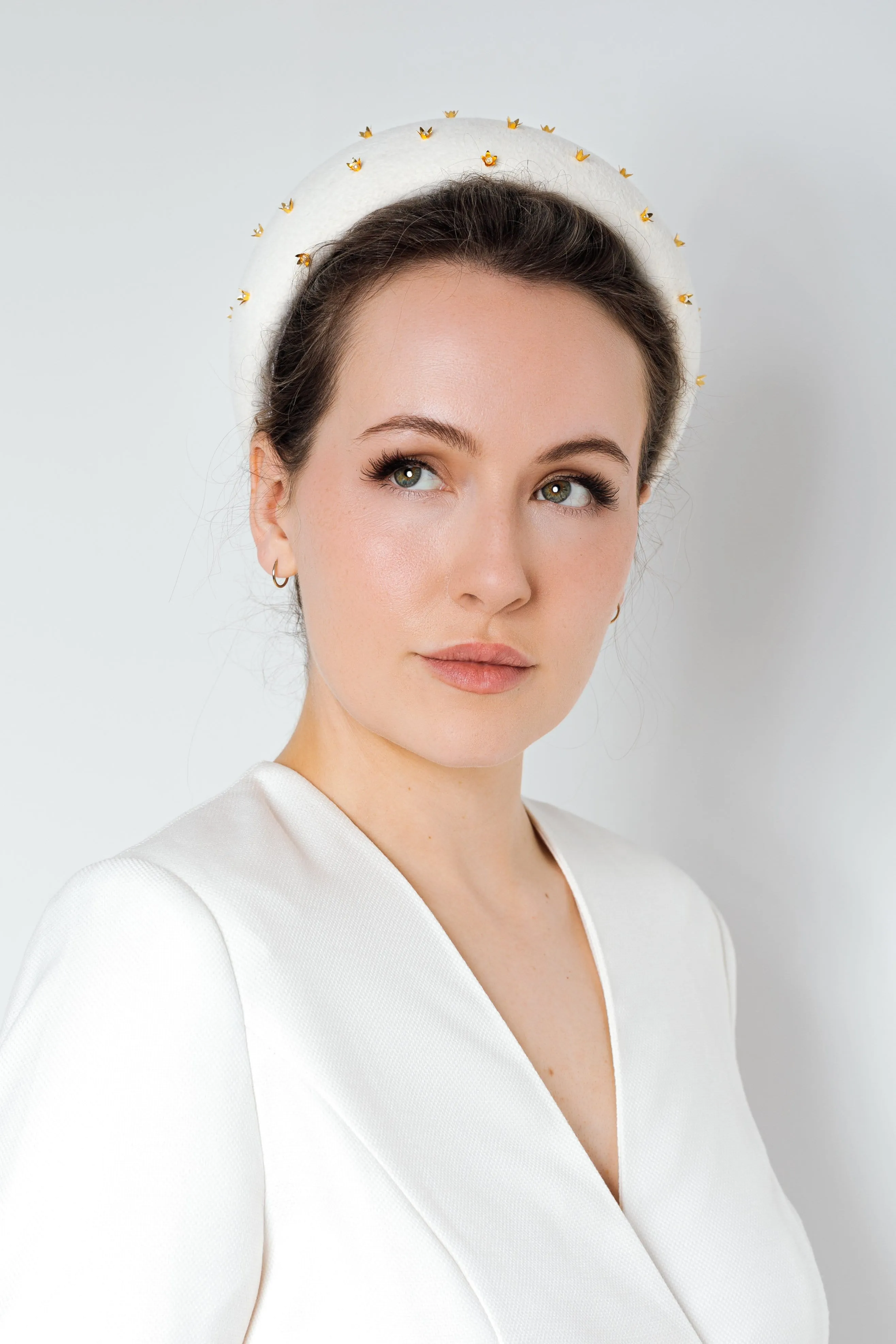 Gold Flower Halo Headband - Amber
