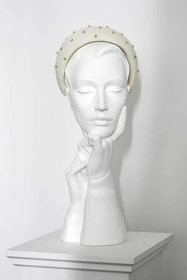 Gold Flower Halo Headband - Amber