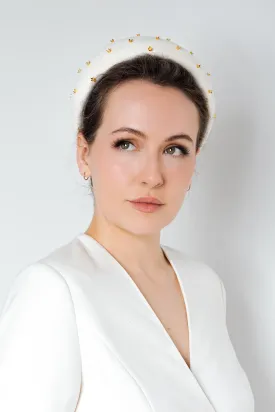 Gold Flower Halo Headband - Amber