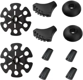 Hiking Walking Sticks Rubber Tips 10 Pack, Replacement Tips Protectors, Snow Baskets, Mud Baskets Set for Trekking Poles, Fits Most Standard Hiking, Trekking, Walking Poles