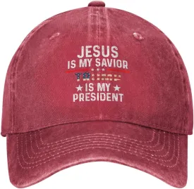 Jesus is My Savior is My President Hat for Men Baseball Hat Fashionable Caps
