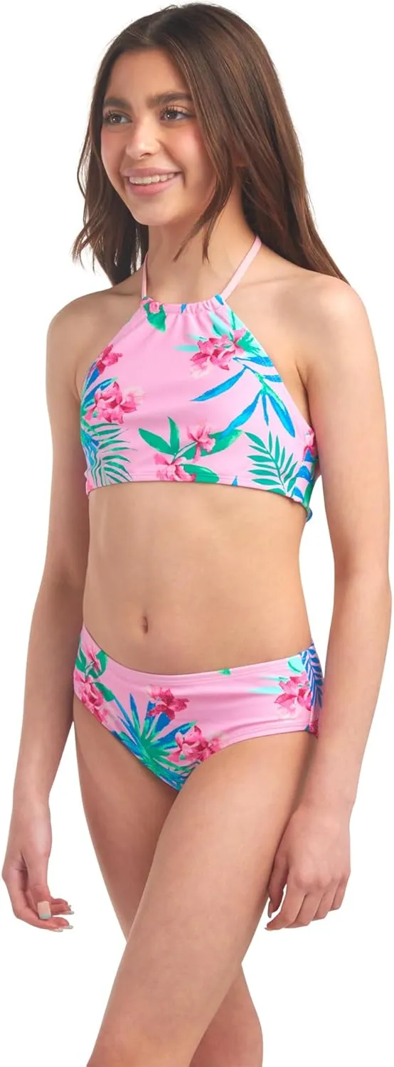 Kanu Surf Girls' Mahina UPF 50  Beach Sport Halter Bikini 2-Piece Swimsuit