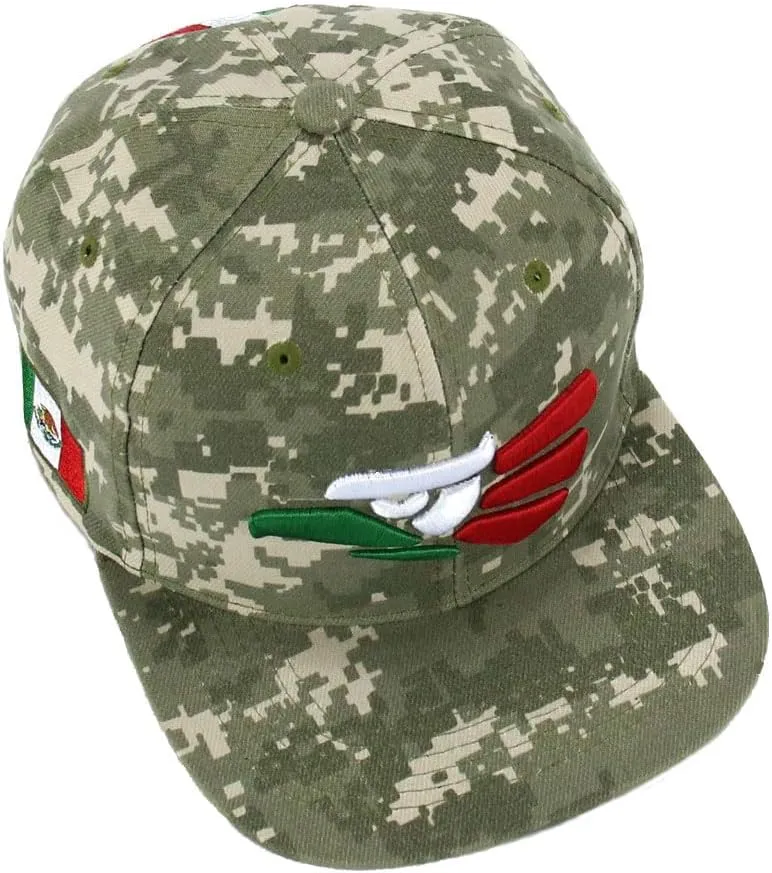 Mexican Mexico Hat Hecho En Mexico Eagle Aguila Embroidered Adjustable Snapback Flat Bill Baseball Cap