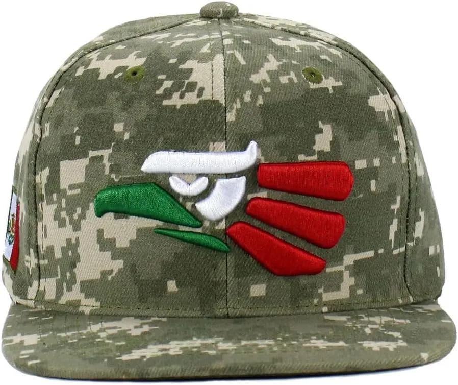 Mexican Mexico Hat Hecho En Mexico Eagle Aguila Embroidered Adjustable Snapback Flat Bill Baseball Cap
