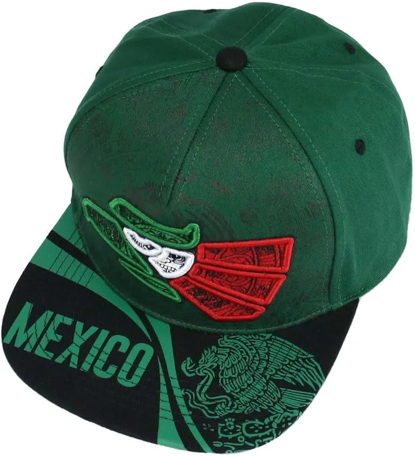 Mexico Mexican Hat Aztec Hecho En Mexico Eagle Aguila Embroidered Snapback Size Adjustable Flat Bill Baseball Cap