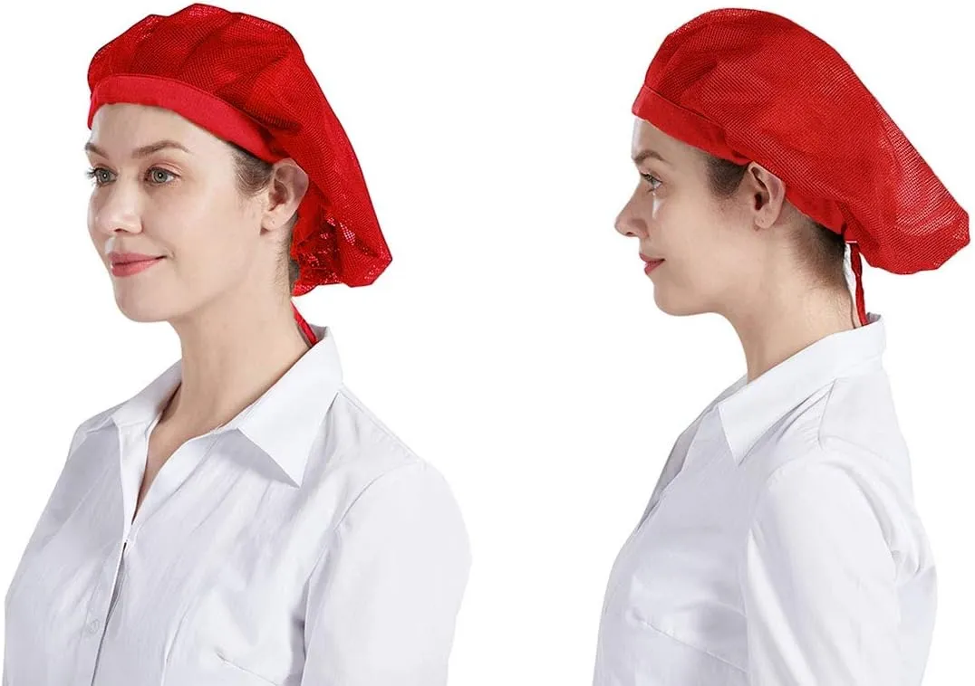 Nanxson 3pcs Chef Hat Kitchen hat Food Service Hair Nets Mesh Cap Cooking Chef Cap CF9060