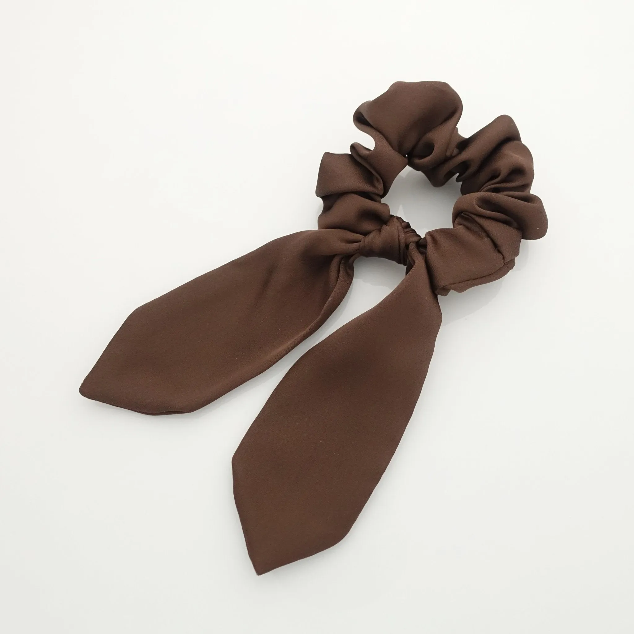 satin hair bow knot scrunchies glossy tail bow scrunchy women hair accessory