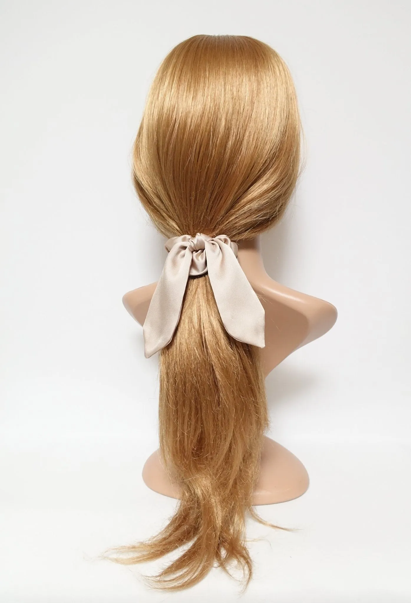 satin hair bow knot scrunchies glossy tail bow scrunchy women hair accessory