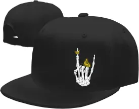 Snapback Hats for Men Flat Bill Brim Hats for Men Black Fitted hat Mens Baseball Caps