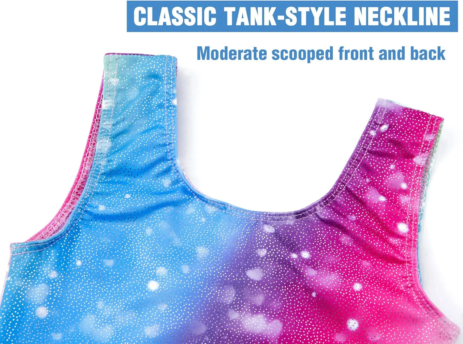 TENVDA Gymnastics Leotards for Girls Sparkly Colorful One-Piece Kids Tumbling Outfit Size 2-12 Years Old