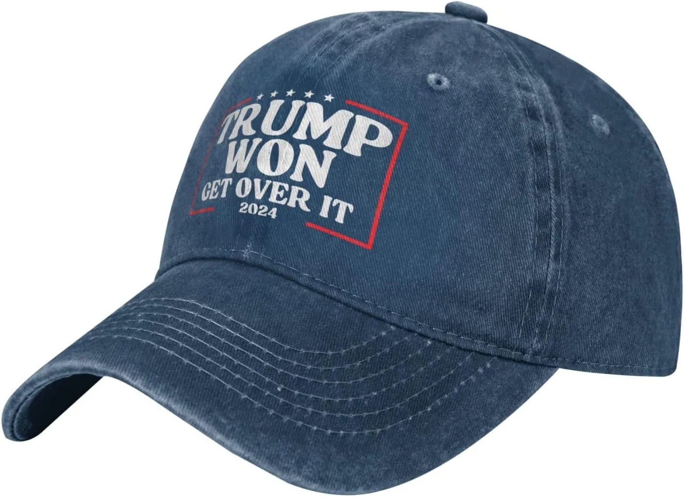 Trump Won Cap Get Over It 2024 Election We Took America Back Low Profile Denim Hat