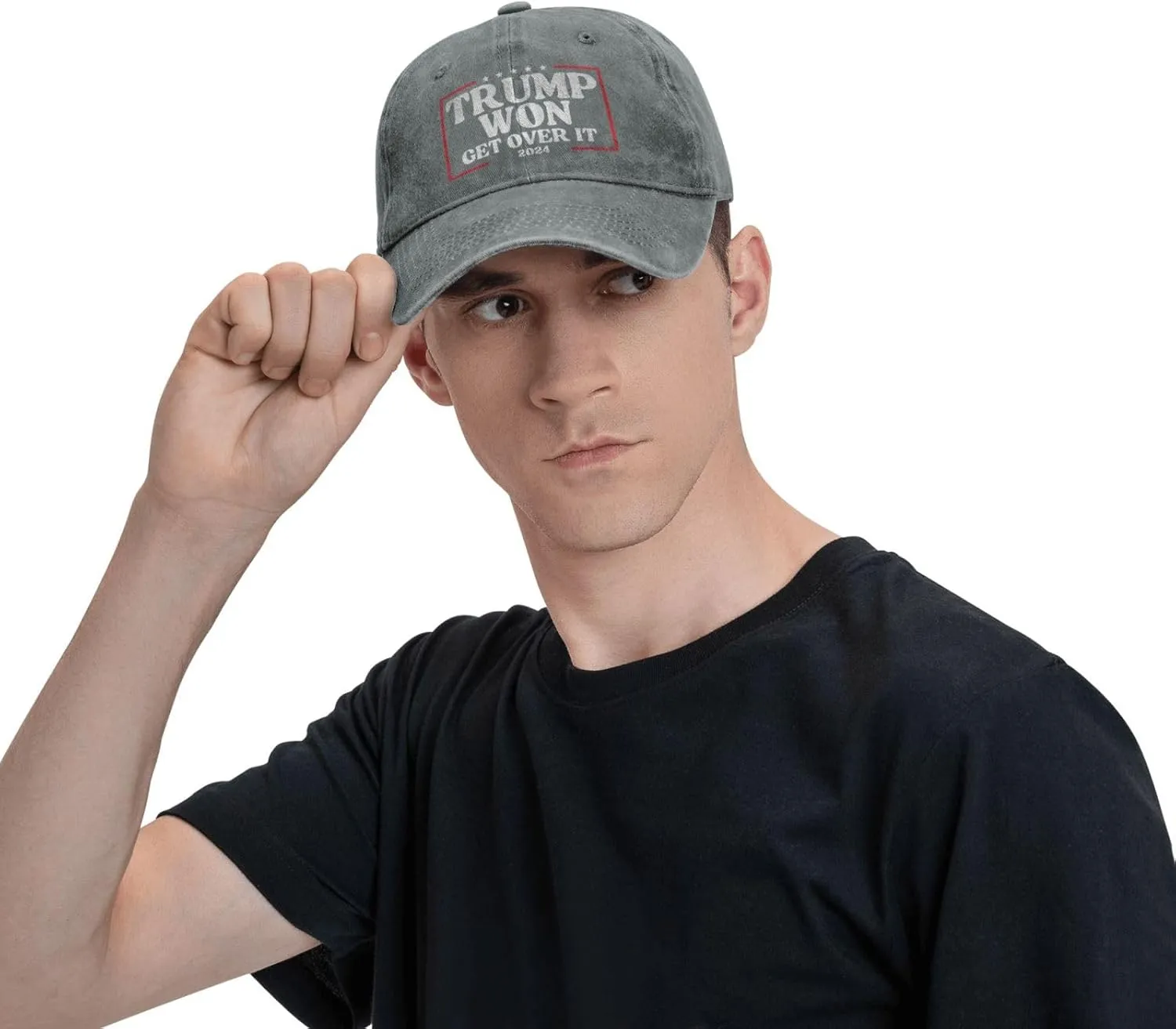 Trump Won Cap Get Over It 2024 Election We Took America Back Low Profile Denim Hat