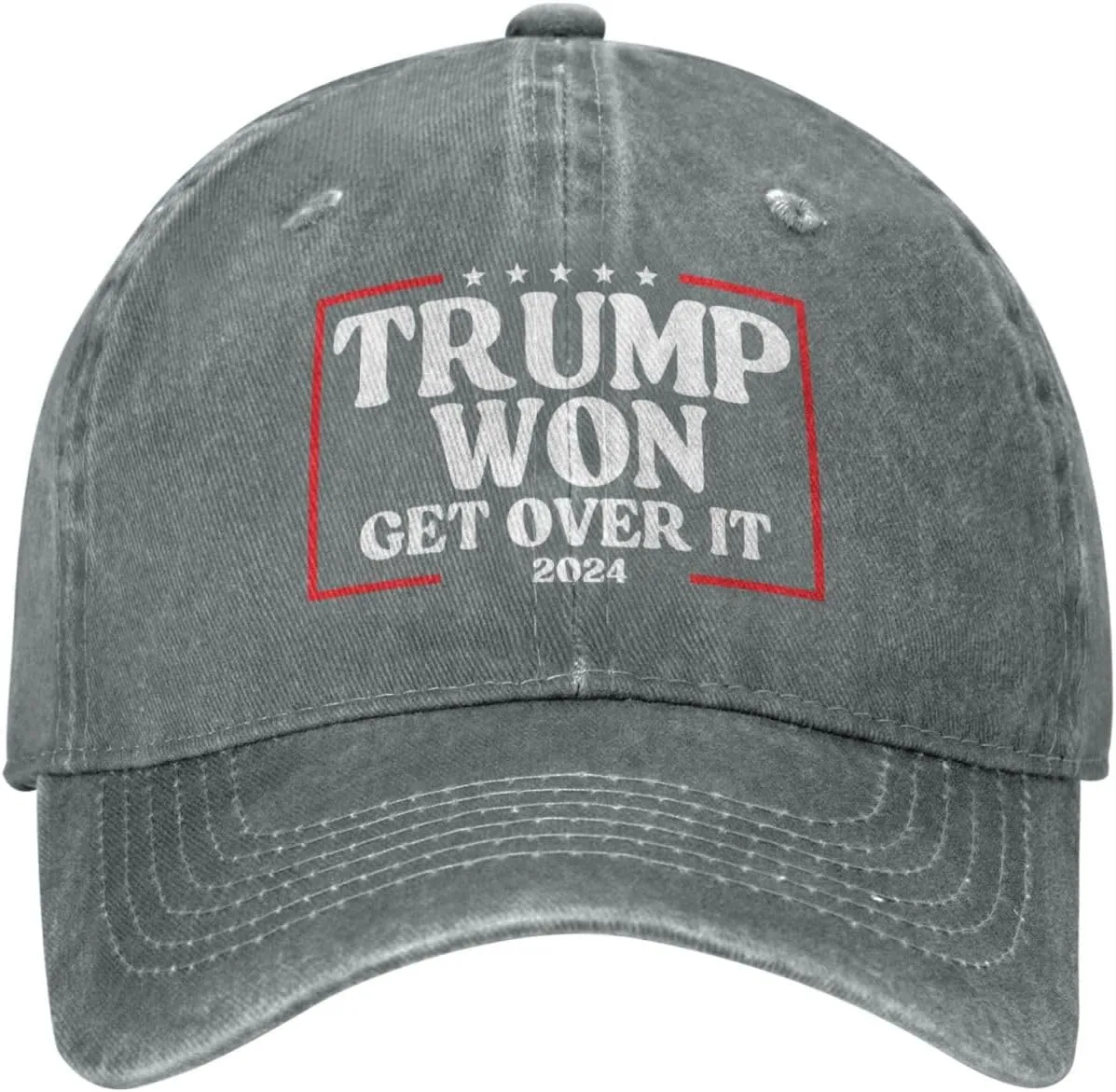 Trump Won Cap Get Over It 2024 Election We Took America Back Low Profile Denim Hat
