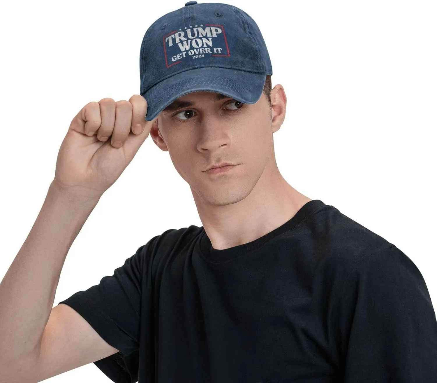 Trump Won Cap Get Over It 2024 Election We Took America Back Low Profile Denim Hat