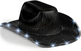 Unisex Cowboy Hat Light Up Flashing LED Brim Fun Light Up Hat For Disco Party Halloween Costume
