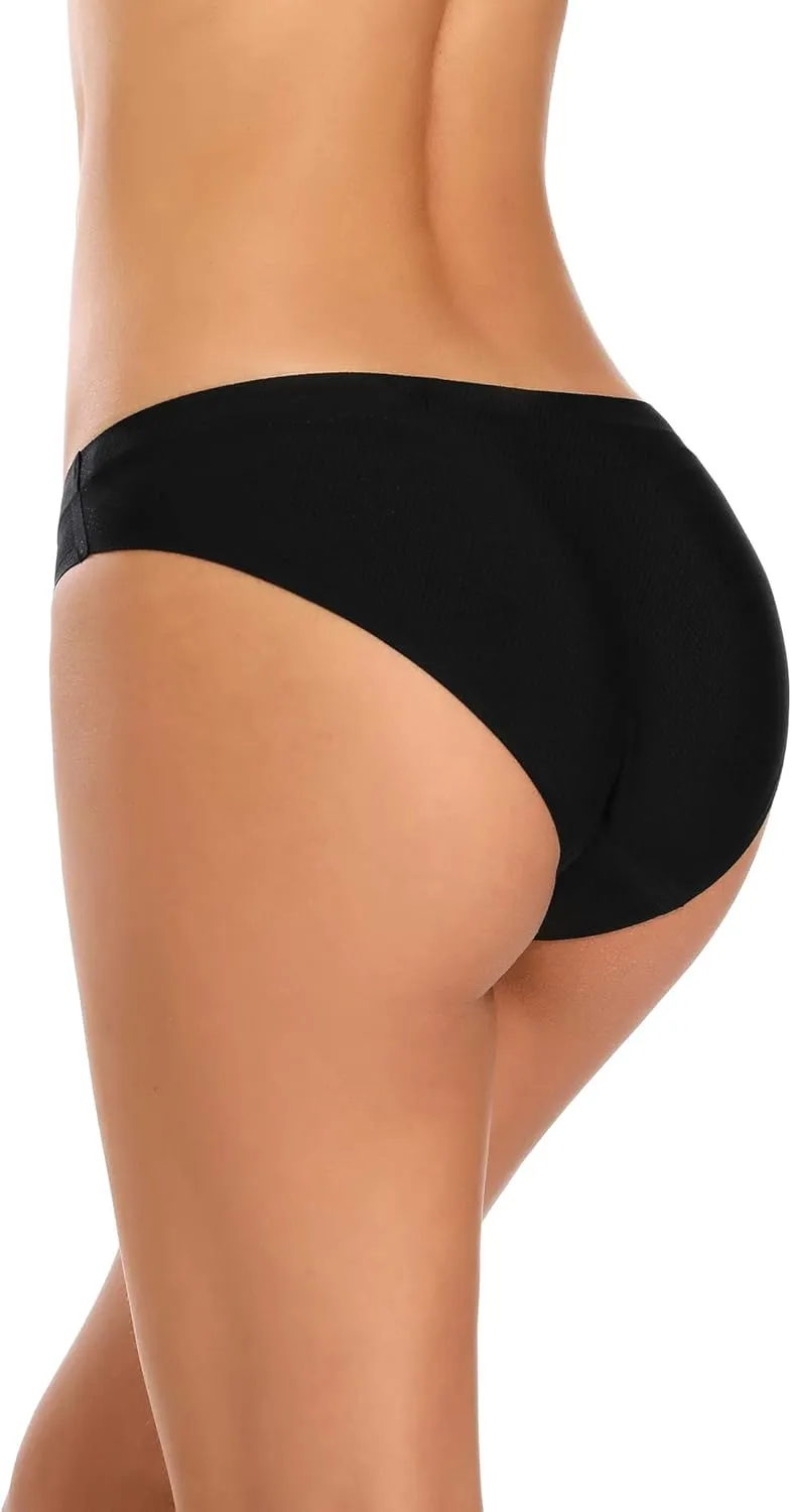 voenxe Women Bikini Underwear,Seamless Breathable Ladies Panties,No Show Comfortable Briefs Undies for Women,Hipster,5-Pack