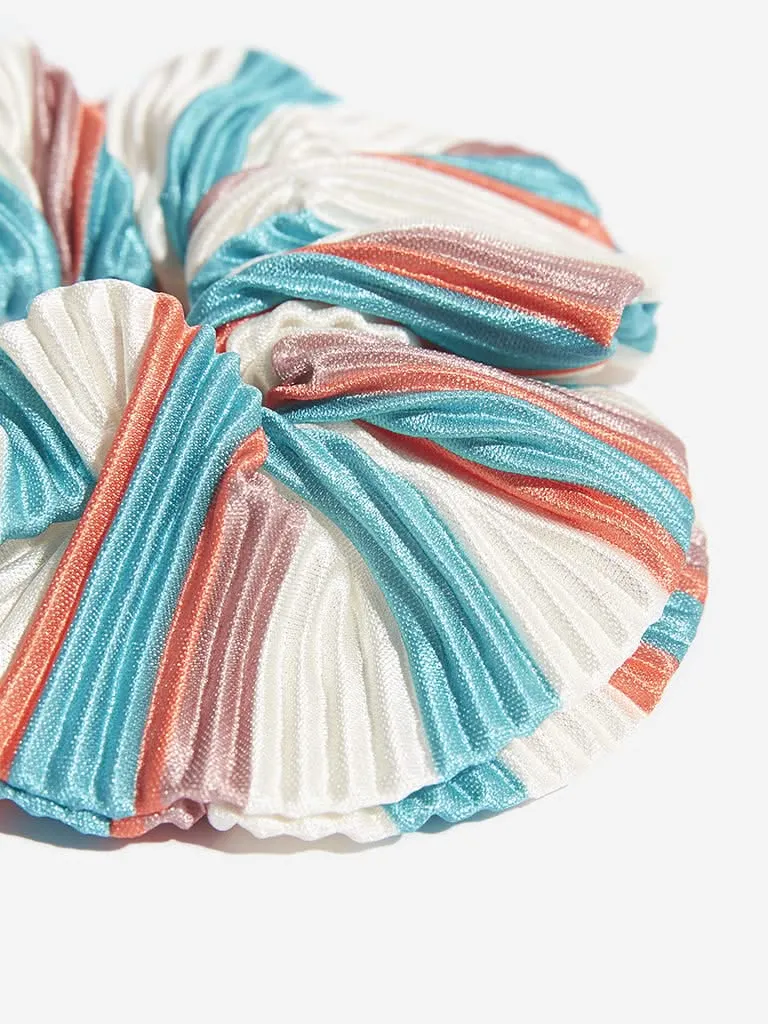 Westside Accessories Multicolour Striped Scrunchies