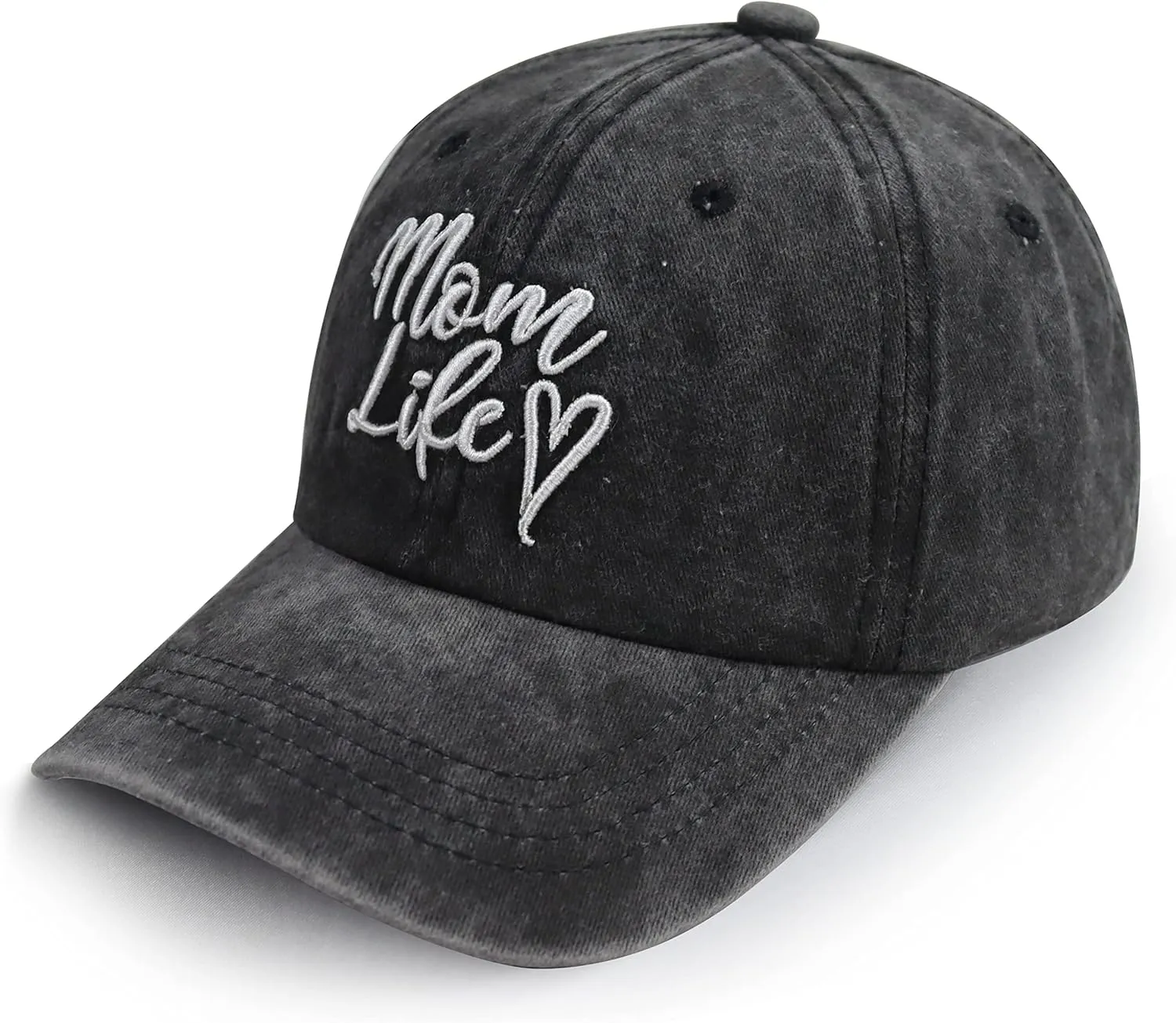 Xpayzere Mom Life Heart Baseball Cap for Women, Adjustable Cotton Embroidery Mama Hat