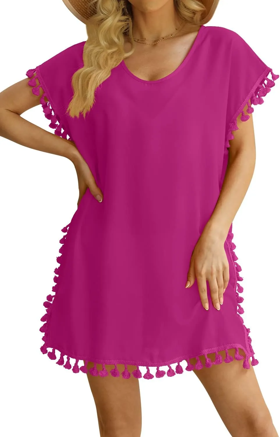 Yincro Women Chiffon Tassel Swimsuit Cover Up Beach Coverups for Swimwear