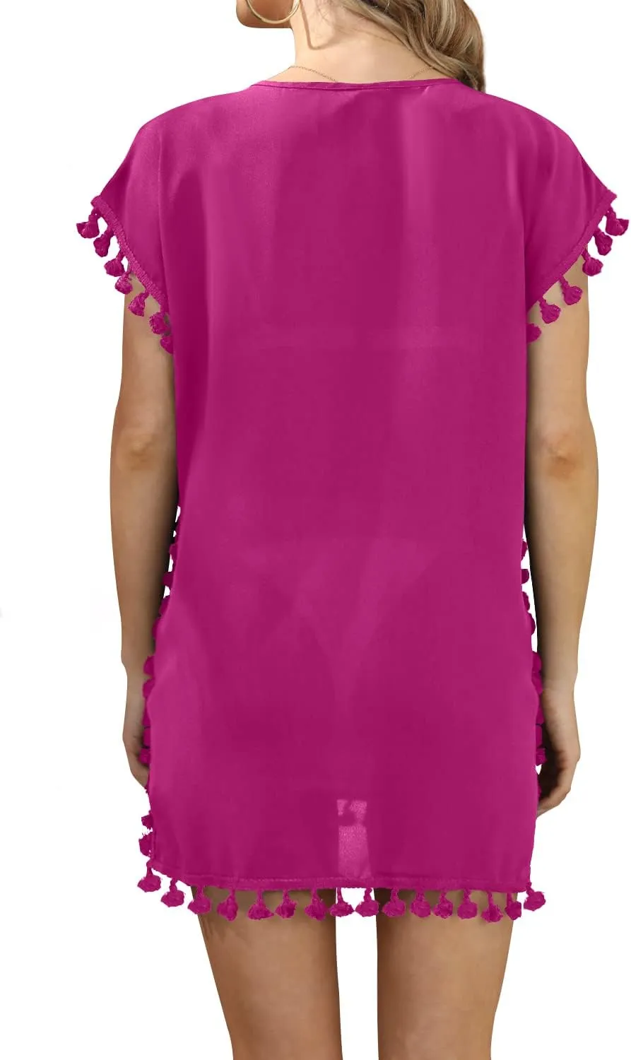 Yincro Women Chiffon Tassel Swimsuit Cover Up Beach Coverups for Swimwear