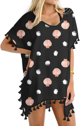 Yincro Women Chiffon Tassel Swimsuit Cover Up Beach Coverups for Swimwear